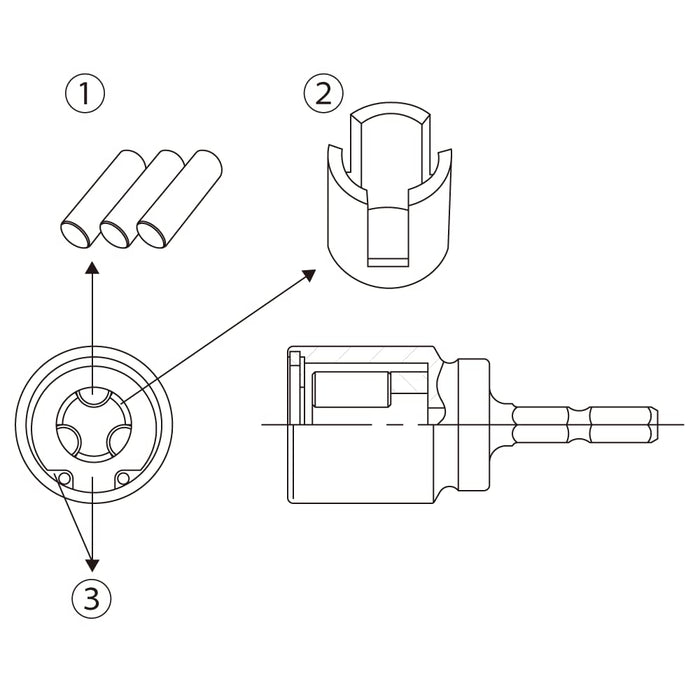 Top Kogyo ZNS-M10 Fully Threaded Socket for Electric Drills Made in Japan-Kiichin - The #1 Place for Japanese Goods in Your Hand!