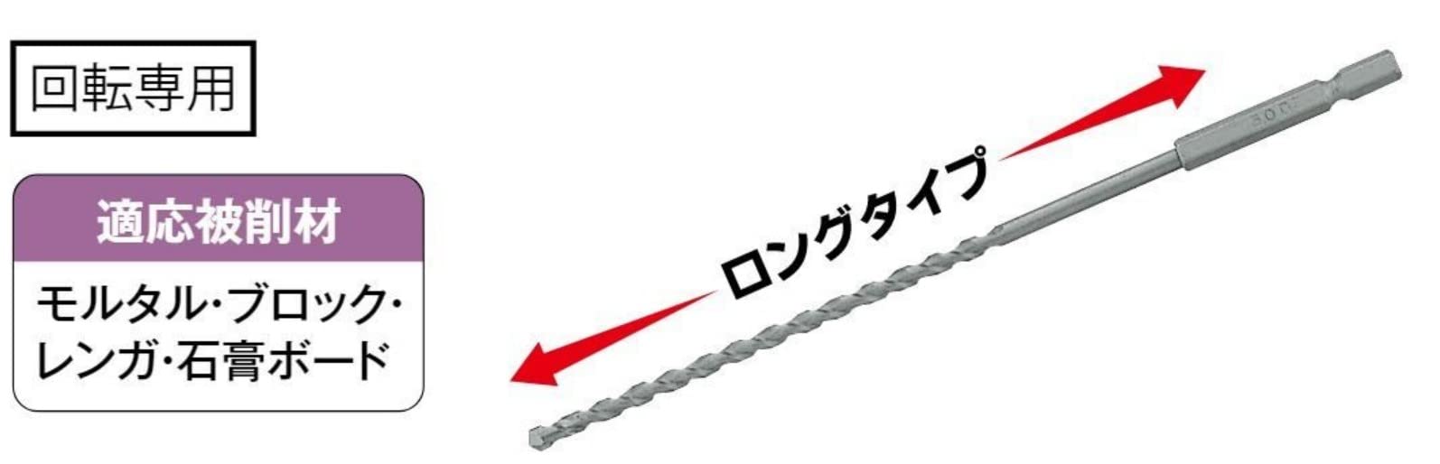 Top Kogyo 3.5mm Hex Shank Long Concrete Drill - Made in Japan-Kiichin - The #1 Place for Japanese Goods in Your Hand!