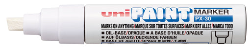 Mitsubishi Pencil Uni-Ball White Paint Marker with Broad Chisel Tip 4.0-8.5mm Line Width Pack of 6-Kiichin - The #1 Place for Japanese Goods in Your Hand!