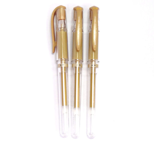 Mitsubishi Pencil Uni-Ball Signo Gel Impact Bold Gold Ink Pen 3-Pack Japan Made-Kiichin - The #1 Place for Japanese Goods in Your Hand!