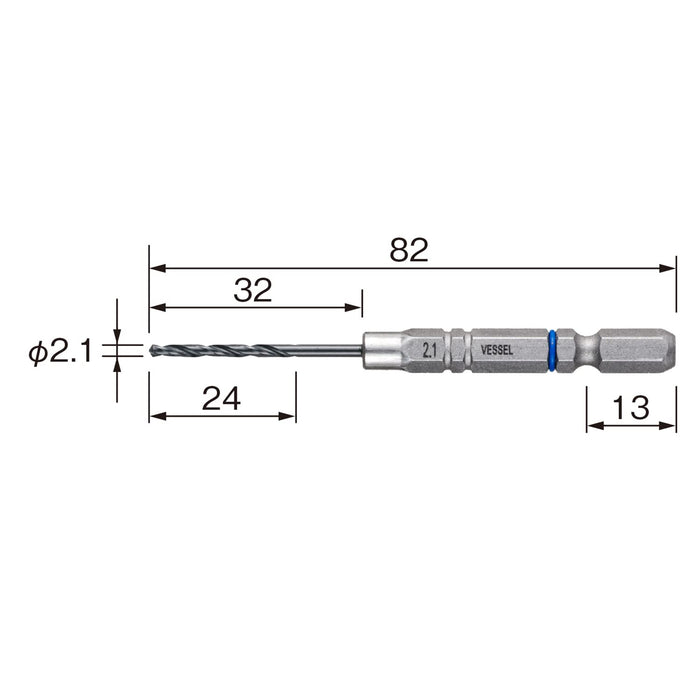 Vessel 2.1mm AMD-2.1 Cushion Drill Bit for Ironwork and Metalwork-Kiichin - The #1 Place for Japanese Goods in Your Hand!