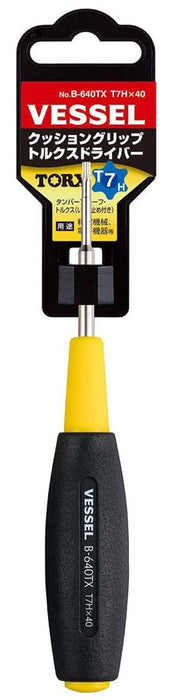 Vessel Torx T7H Cushion Grip Screwdriver - Tamper-Proof 40mm B-640Tx-Kiichin - The #1 Place for Japanese Goods in Your Hand!