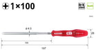 Vessel Power Grip Precision Shaft Driver +1x100 B-5100 - Effective and Reliable-Kiichin - The #1 Place for Japanese Goods in Your Hand!