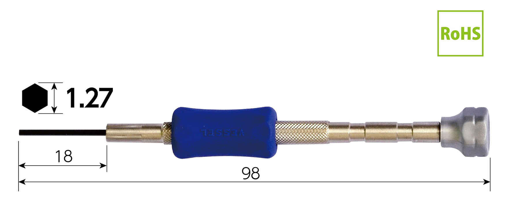 Vessel Precision H1.27 Hex Driver TD-53 - High-Quality Vessel Tool-Kiichin - The #1 Place for Japanese Goods in Your Hand!