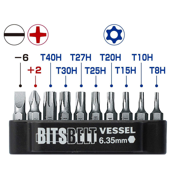 Vessel Torx Plate Ratchet Driver Tx-11 with 10 Bits-Kiichin - The #1 Place for Japanese Goods in Your Hand!