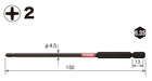 Vessel 40V Sakisubo Stepped Bit Set 2 X 4.5mm 150mm Length - SS162150-Kiichin - The #1 Place for Japanese Goods in Your Hand!