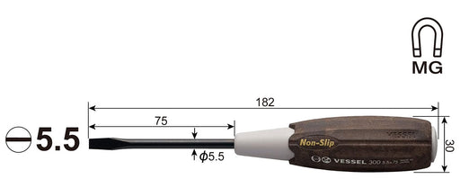 Vessel Woody Driver 5.5x75 300 Non-Slip Grip Versatile and Durable-Kiichin - The #1 Place for Japanese Goods in Your Hand!