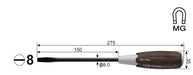 Vessel Woody Driver with Non-Slip Grip 8x150 - Efficient 300 Vessel Tool-Kiichin - The #1 Place for Japanese Goods in Your Hand!