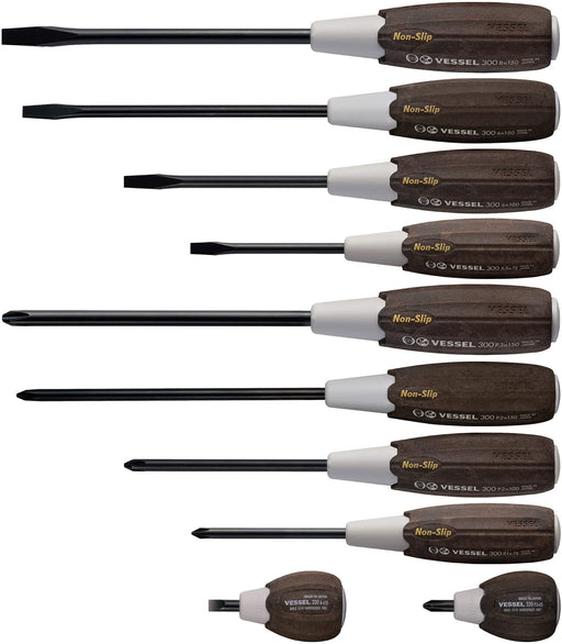 Vessel Woody Driver Set of 10 with Non-Slip Grip and Case - Model 3010Ps-Kiichin - The #1 Place for Japanese Goods in Your Hand!