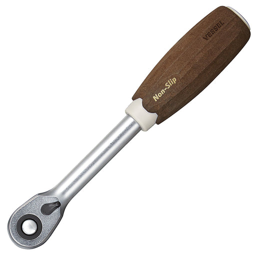 Vessel Woody Ratchet Drive Handle Non-Slip Grip 3/8 Inch (9.5mm) HRH3-W-Kiichin - The #1 Place for Japanese Goods in Your Hand!