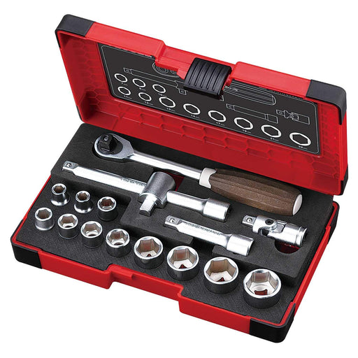 Vessel Woody 16Pcs Socket Wrench Set 3/8 Inch Drive (9.5mm) - HRW3002M-W-Kiichin - The #1 Place for Japanese Goods in Your Hand!