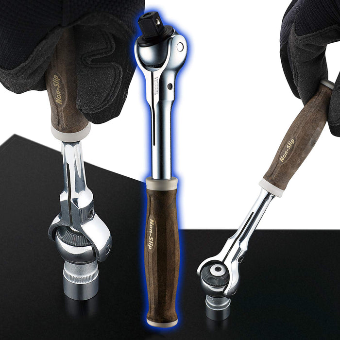 Vessel 16Pcs 3/8 Inch Woody Swivel Socket Wrench Set with Non-Slip Grip HRW3005M-SW-Kiichin - The #1 Place for Japanese Goods in Your Hand!