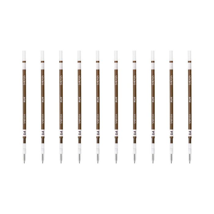 Zebra Sarasa Select Brown Ballpoint Pen Refill 0.4 Lead 10 Pieces Pack-Kiichin - The #1 Place for Japanese Goods in Your Hand!