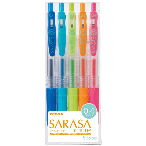 Zebra Sarasa Clip Gel Ballpoint Pen 0.4 Set of 10 in 5 Colors-Kiichin - The #1 Place for Japanese Goods in Your Hand!