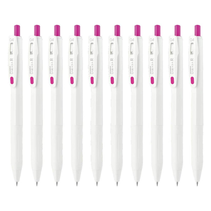 Zebra Sarasa R Gel Ballpoint Pens 0.4mm Magenta Ink Pack of 10-Kiichin - The #1 Place for Japanese Goods in Your Hand!