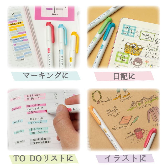 Zebra Mild Liner 5-Color Set Natural Tones - Zebra Brand Highlighters-Kiichin - The #1 Place for Japanese Goods in Your Hand!