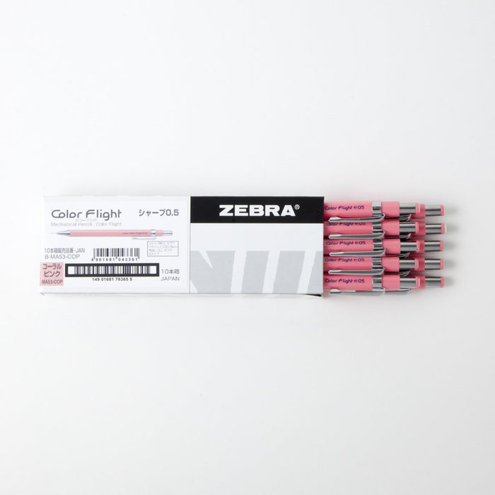 Zebra Coral Pink 0.5 Mechanical Pencil Flight Color Set of 10 Pieces-Kiichin - The #1 Place for Japanese Goods in Your Hand!