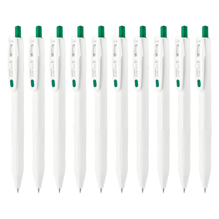 Zebra Sarasa R Green Gel Ballpoint Pen - 0.4Mm - Pack of 10-Kiichin - The #1 Place for Japanese Goods in Your Hand!