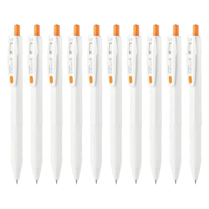 Zebra Sarasa R 0.4mm Orange Gel Ballpoint Pen Pack of 10-Kiichin - The #1 Place for Japanese Goods in Your Hand!