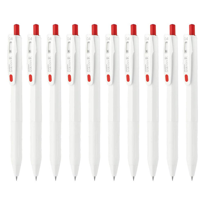 Zebra Gel Ballpoint Pen Sarasa R 0.4mm Red Pack of 10-Kiichin - The #1 Place for Japanese Goods in Your Hand!