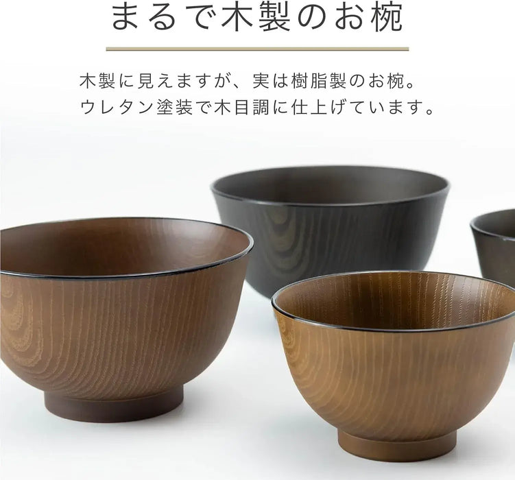 Asahi Koyo AZ23-12 Wood Bowl Glossy Brown Dishwasher Microwave Safe