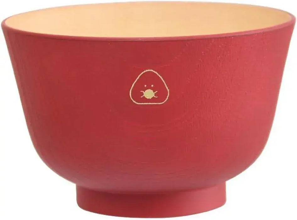 Ippinsha Gyutto Rice Ball Antibacterial Soup Bowl - Plum Red - 4536818471320