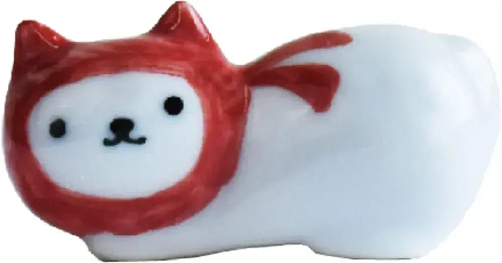 Ippinsha KYU-JITSU Rice Bowl Princess Collection - Red Ninja Cat Chopsticks Rest - 4536818864108