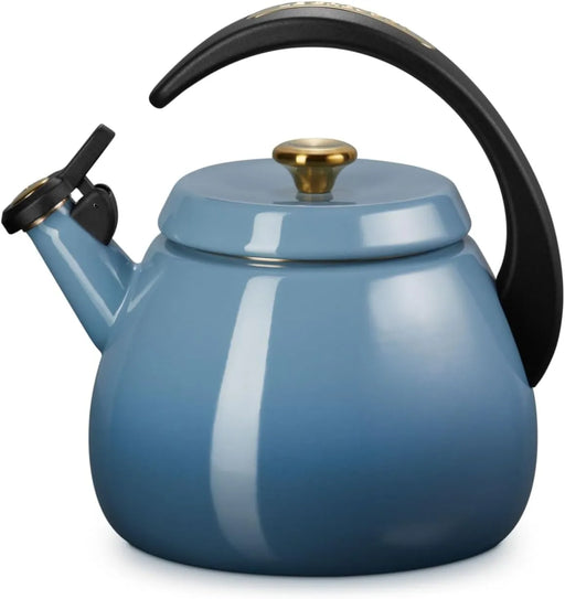 Le Creuset Crochet Kettle 0.7 Gal Chambray Gold Knob Gas Induction Compatible Le Creuset