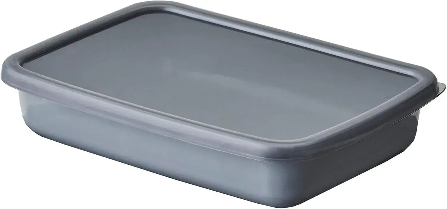 Noda Horo GS-L Enameled Heat Resistant Storage Container with Lid - Rectangular Shallow Type M - 4976045077184