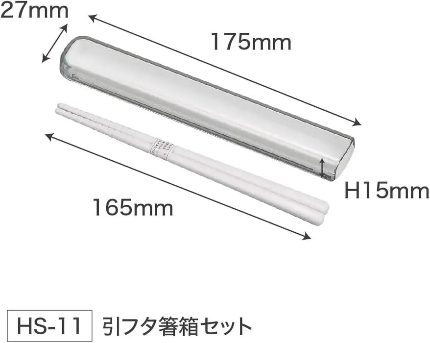 OSK Antibacterial Pull Lid Chopsticks Case Set 6.5 Inch