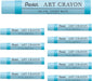 Pentel PTAC Art Crayons Creative Drawing Supplies - Light Blue - 4902506436863