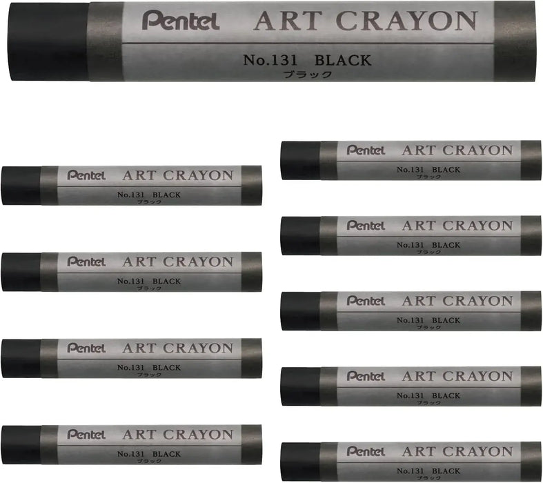 Pentel PTAC Art Crayons Creative Drawing Supplies - Black - 4902506426642