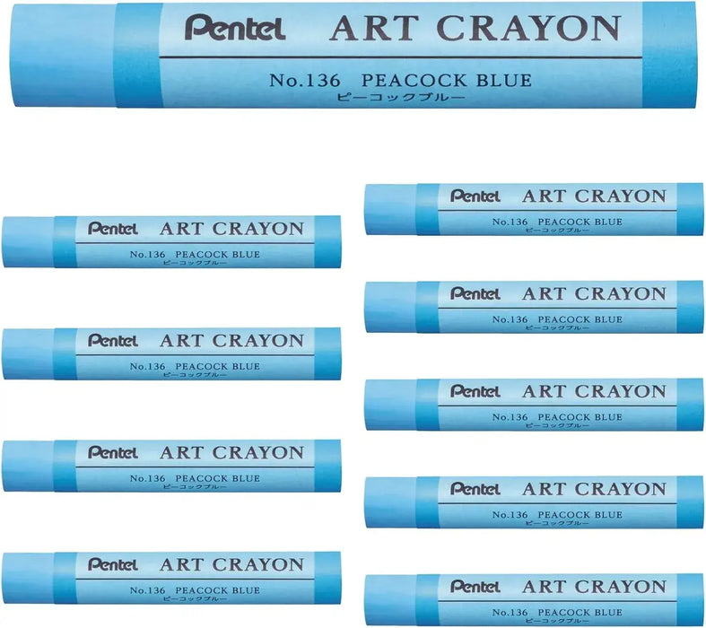 Pentel PTAC Art Crayons Creative Drawing Supplies - Peacock Blue - 4902506430229