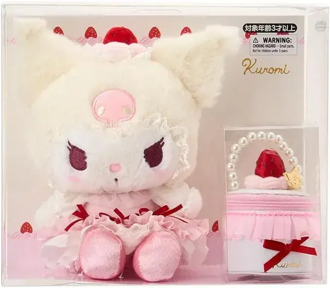 Sanrio Cinnamon Roll Strawberry Whipped Cake Mug - Chromium Plush & Accessory Case Set - 4550624224826