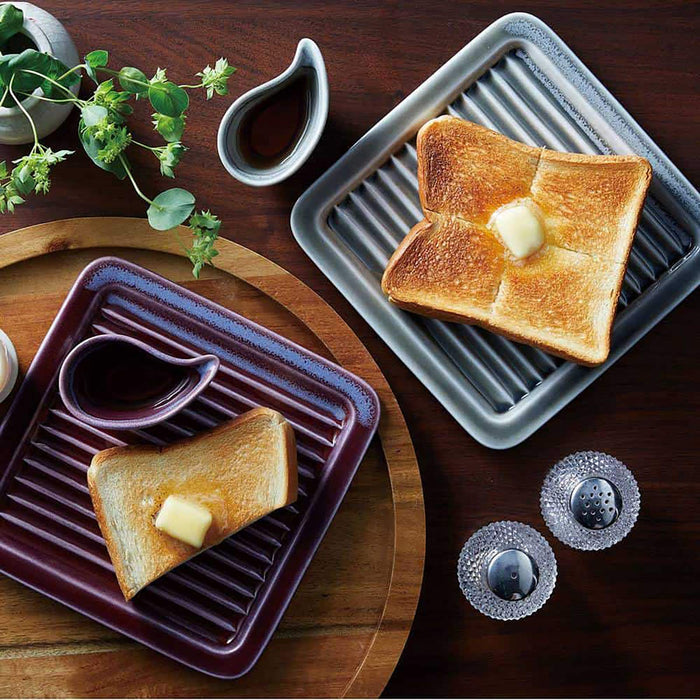 Aito Mino Ware Crispy Toast Plate 18cm Gray Dishwasher/Microwave Safe Japan 262040-Kiichin - The #1 Place for Japanese Goods in Your Hand!