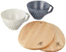Aito Lien Tea Cup & Wooden Plate Tray Set 23x15cm Mino Ware Japan 267802-Kiichin - The #1 Place for Japanese Goods in Your Hand!