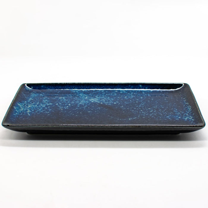 Aito Natural Color Long Plate 21x13cm Navy Blue Mino Ware 517303-Kiichin - The #1 Place for Japanese Goods in Your Hand!