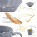 Aito Seisakusho 6pc Tableware Set Blue Gray Mino Ware Dishwasher/Microwave Safe Made in Japan 567516-Kiichin - The #1 Place for Japanese Goods in Your Hand!