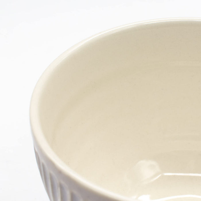 Aito Ripple Bowl 410ml w/ Spoon Beige Mino Ware Japan 266434-Kiichin - The #1 Place for Japanese Goods in Your Hand!