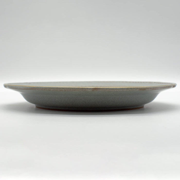 Aito Seisakusho Stitch Plate Dish M Gray Mino Ware Japan 20cm-Kiichin - The #1 Place for Japanese Goods in Your Hand!