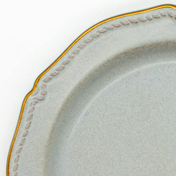 Aito Seisakusho Stitch Plate Dish M Gray Mino Ware Japan 20cm-Kiichin - The #1 Place for Japanese Goods in Your Hand!