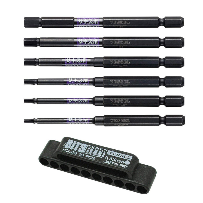 Vessel SS16H-6Psa Hex Driver Bit Set 6pcs w/ Holder-Kiichin - The #1 Place for Japanese Goods in Your Hand!