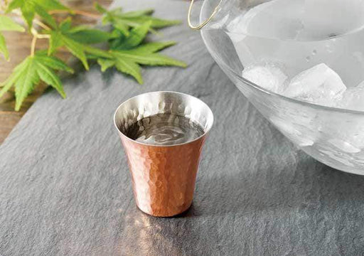 Asahi Copper Guinomi Sake Cup Set - 2 Cups & 2 Towel Bundle-Kiichin - The #1 Place for Japanese Goods in Your Hand!