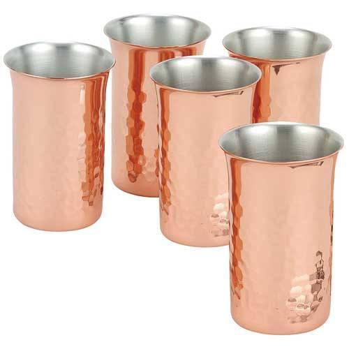 Asahi Copper Small Glass Set - 5 Glasses (CNE928) - 160Ml Capacity-Kiichin - The #1 Place for Japanese Goods in Your Hand!