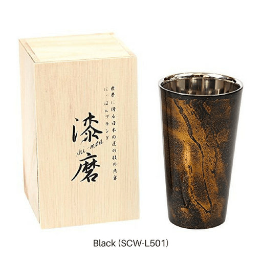 Asahi Japan Yamanaka Urushi Lacquer Double-Wall Cooler Glass 270Ml Red - Premium Gift Set-Kiichin - The #1 Place for Japanese Goods in Your Hand!