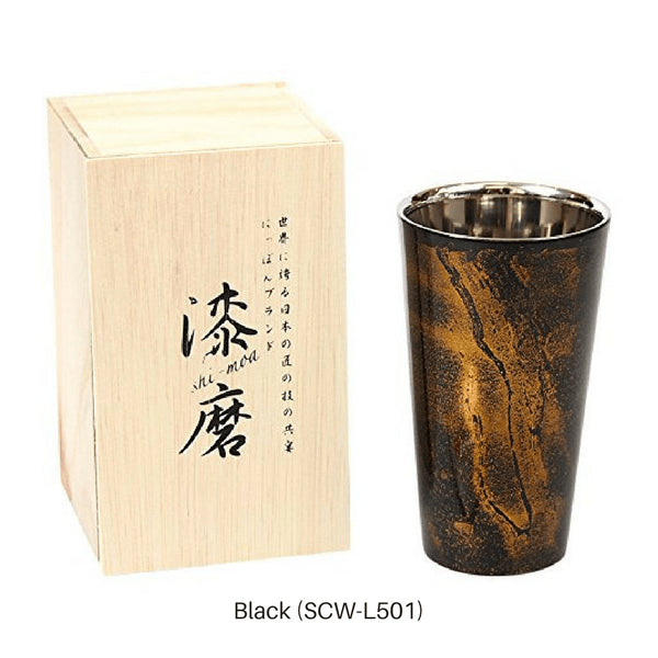 Asahi Japan Yamanaka Urushi Lacquer Double-Wall Cooler Glass 270Ml Red - Premium Gift Set-Kiichin - The #1 Place for Japanese Goods in Your Hand!
