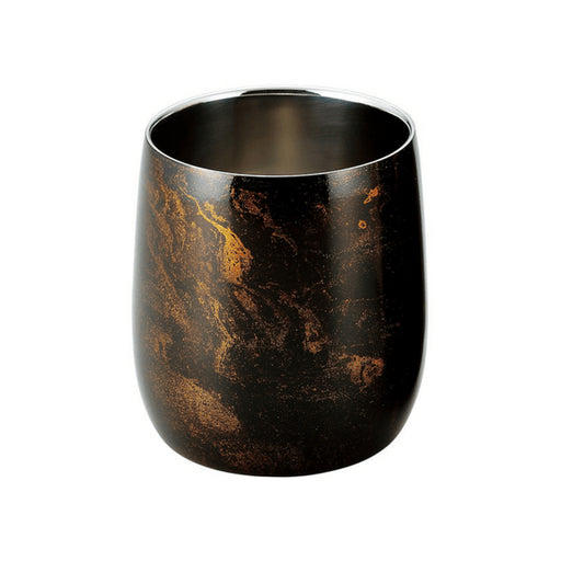 Asahi Japan Yamanaka Urushi Lacquered Double-Wall Round Glass 250Ml Gift Box - Elegant Black Design-Kiichin - The #1 Place for Japanese Goods in Your Hand!