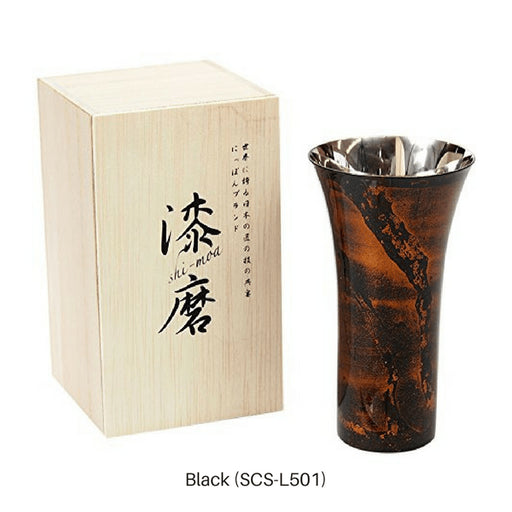 Asahi Yamanaka Urushi Lacquer Red Beer Glass 380Ml - Authentic Japanese Gift-Kiichin - The #1 Place for Japanese Goods in Your Hand!