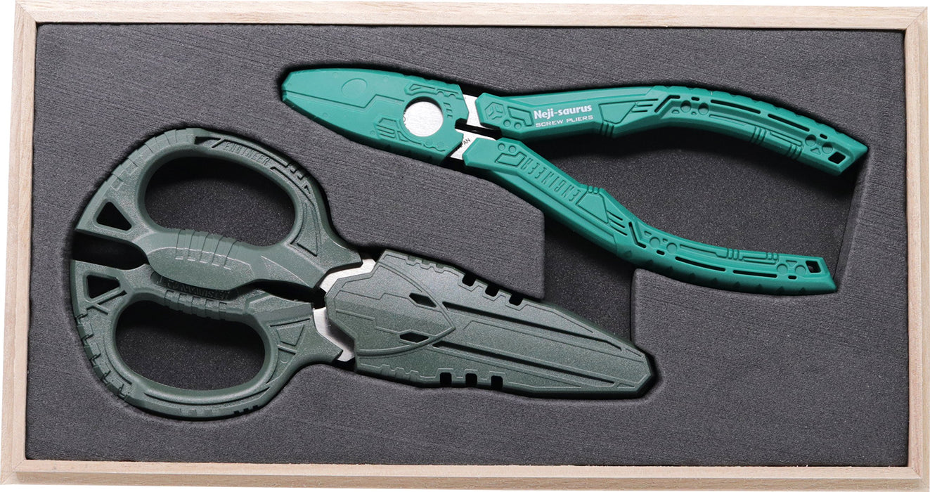 Engineer Paulownia Box PGT-03 Nejisaurus & Tetsuwan Scissors Gift Pack-Kiichin - The #1 Place for Japanese Goods in Your Hand!