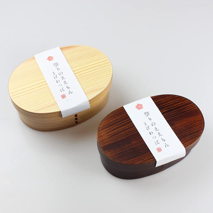 Eemon Of The Festival Fujishiro Kogei Magewappa 2 Tier Lunch Box (Lid) Japan Lacquer Coating 001-691-Kiichin - The #1 Place for Japanese Goods in Your Hand!